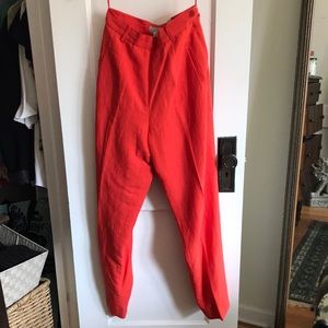 NWT Red Linen Vintage High Waist Trousers Eddie Bauer